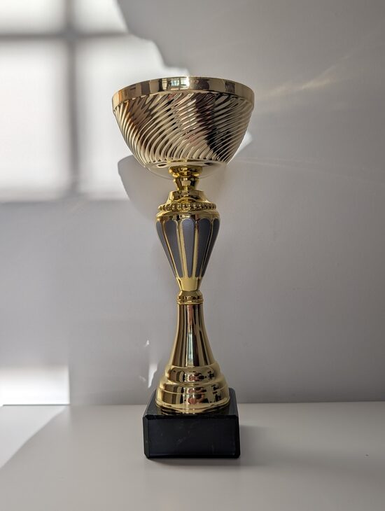 Classic Gold Trophy with Silver Accent