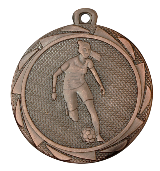 Metāla Medaļa Sieviešu Futbolam ar 3D formu