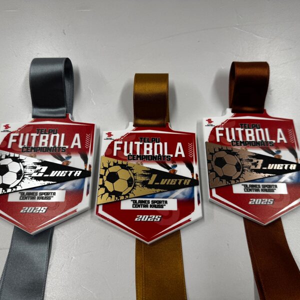 Indoor Football Championship - white acrylic glass medals