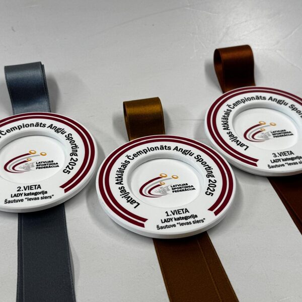 English Sporting - white acrylic glass medals