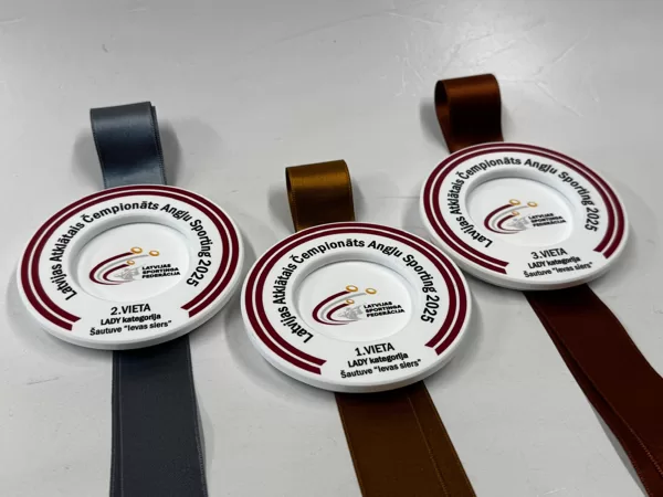 English Sporting - white acrylic glass medals